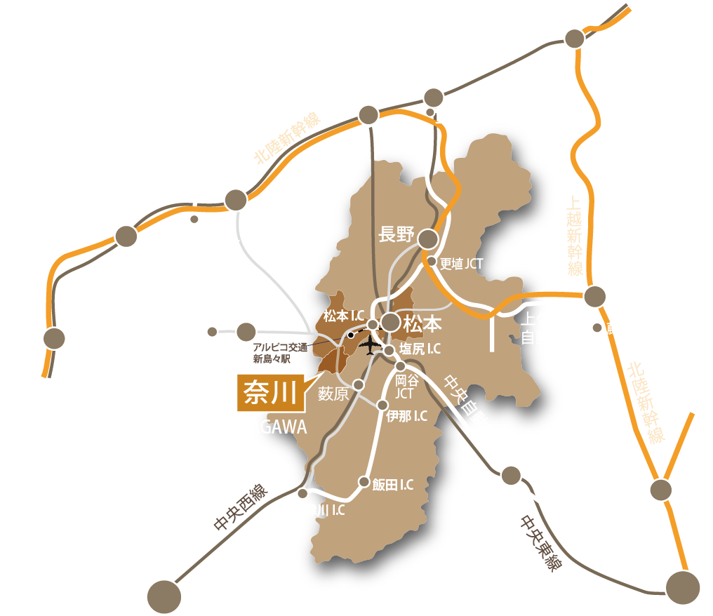 奈川までの交通マップ